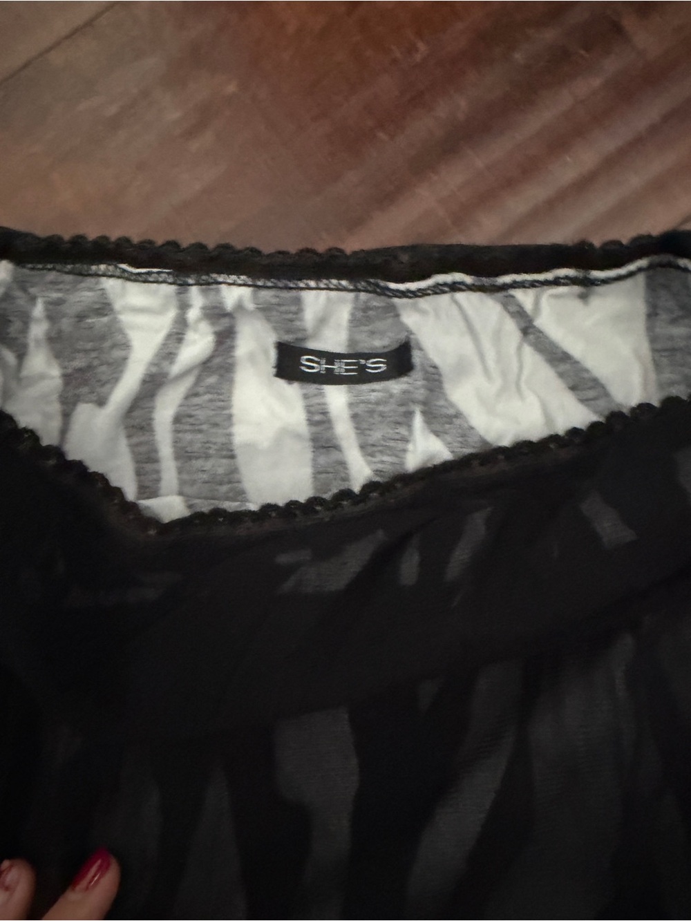 Black Sheer Zebra-Print animal Midi Skirt - Picture 5 of 5
